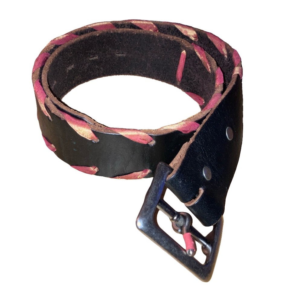Hollywood Trading Company leather & silk belt